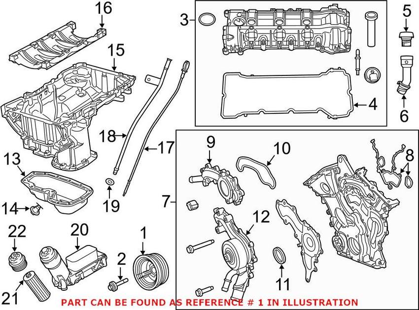 VW Engine Crankshaft Pulley 7B0105251D - Genuine VW/Audi